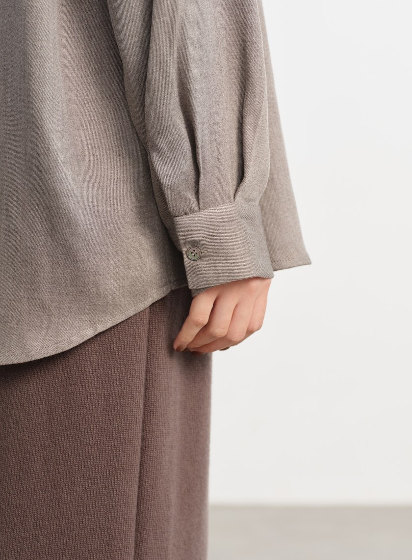 天絲羊毛寬版襯衫