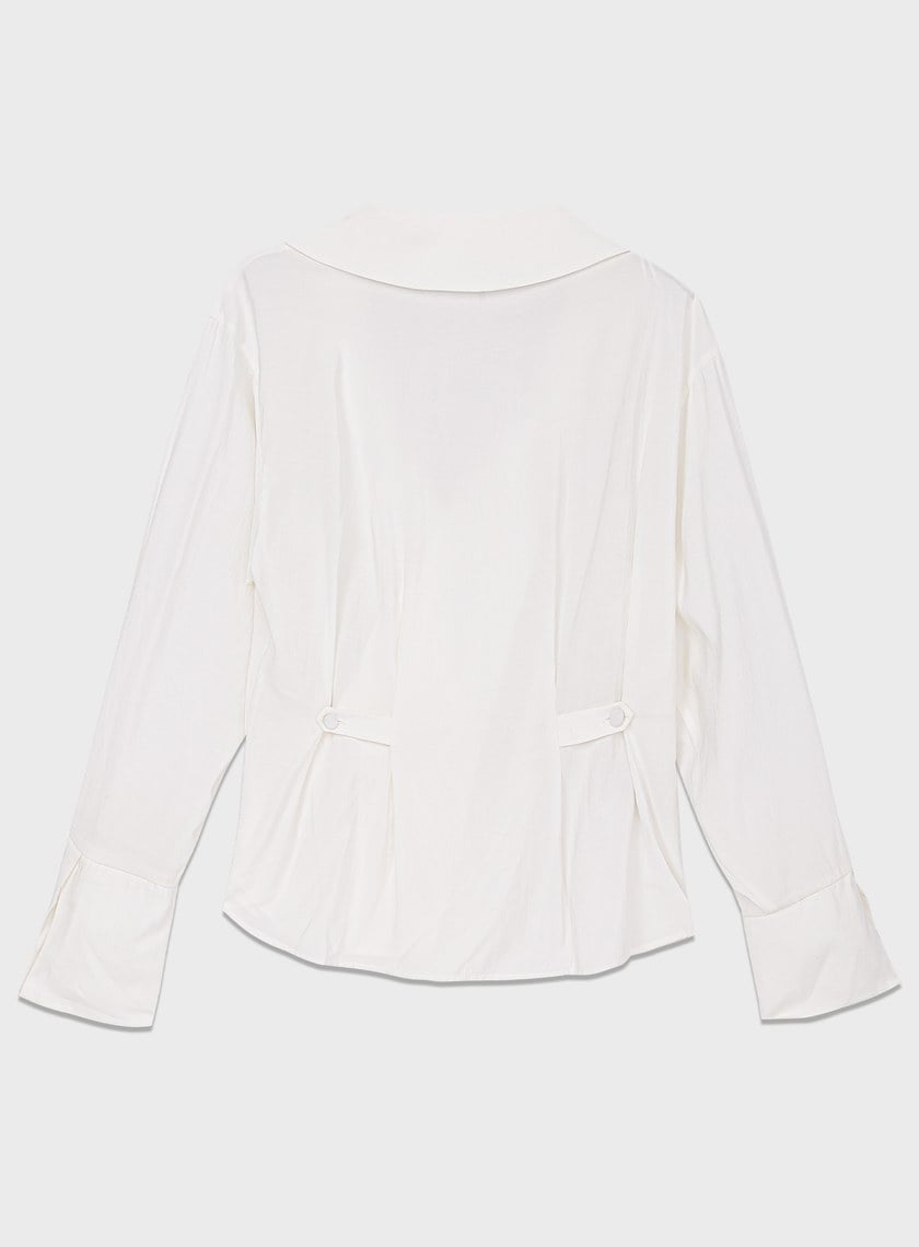 法式大翻領收腰襯衫