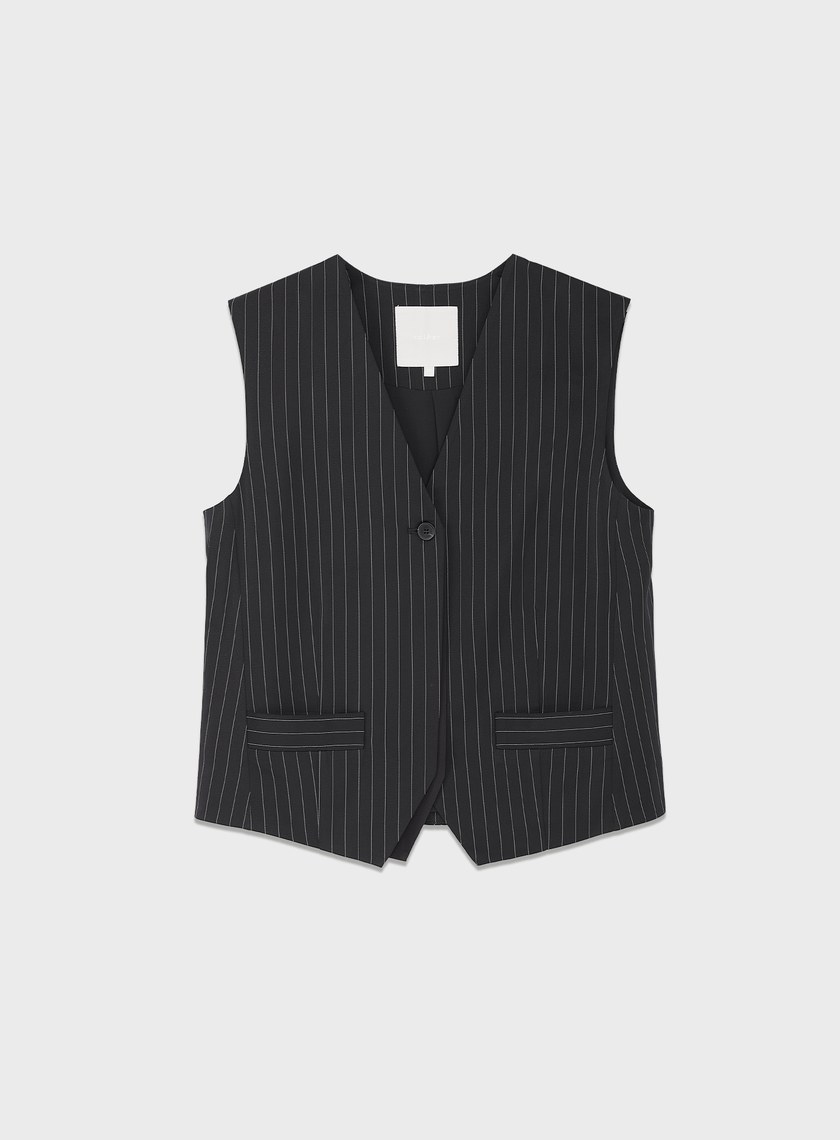條紋Ｖ領馬甲背心