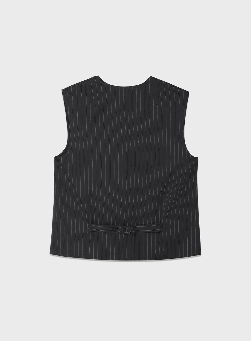 條紋Ｖ領馬甲背心