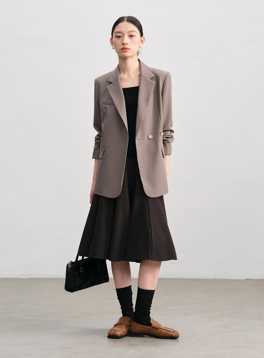 復古拼接傘狀裙