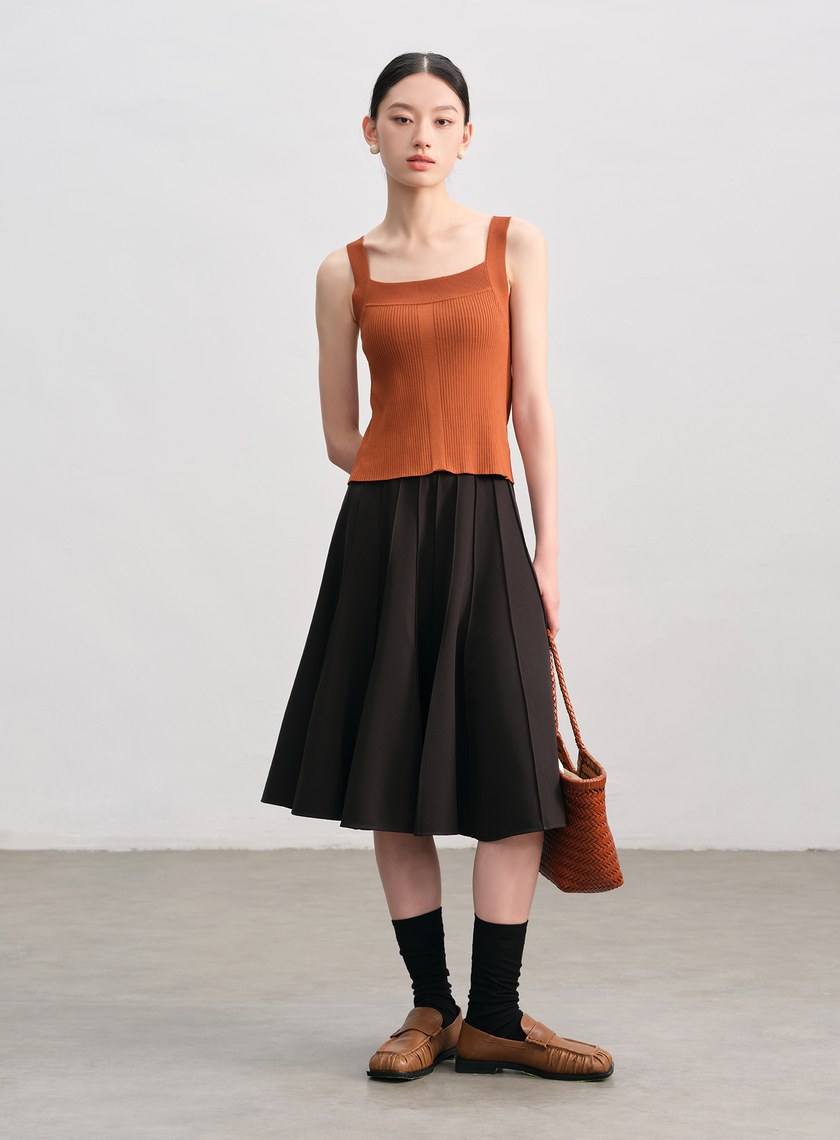 復古拼接傘狀裙