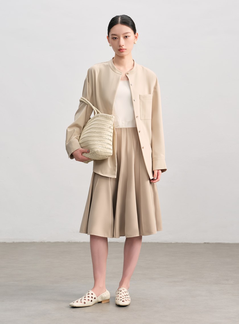 復古拼接傘狀裙