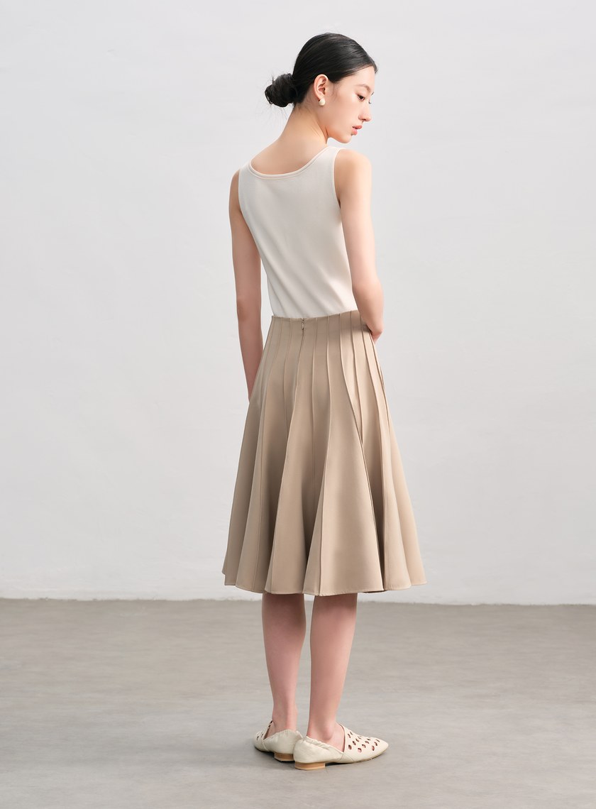 復古拼接傘狀裙