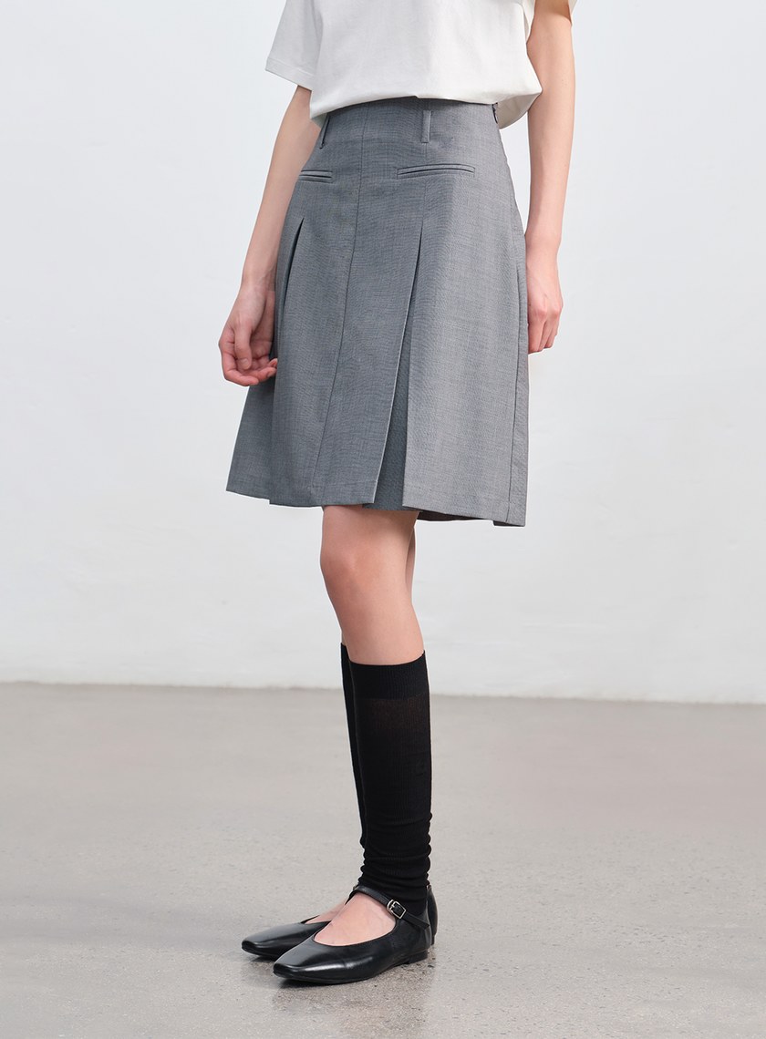 羊毛修身Ａ字裙