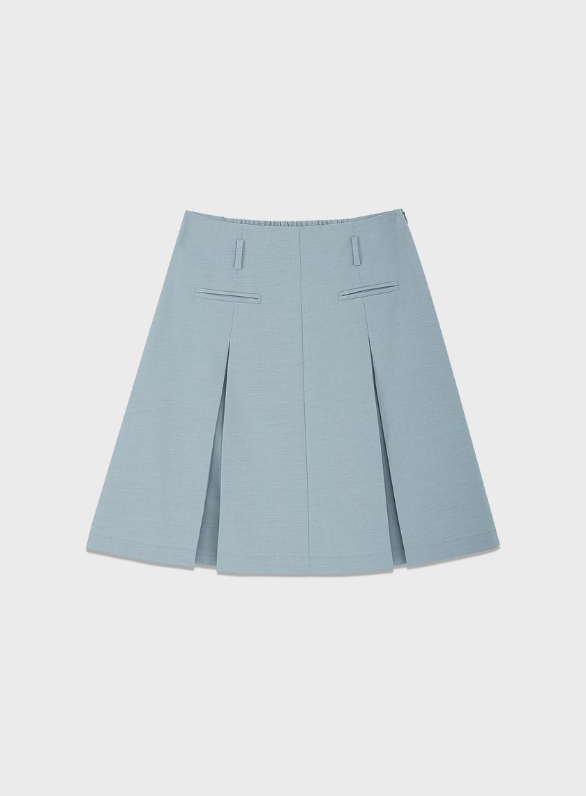 羊毛修身Ａ字裙