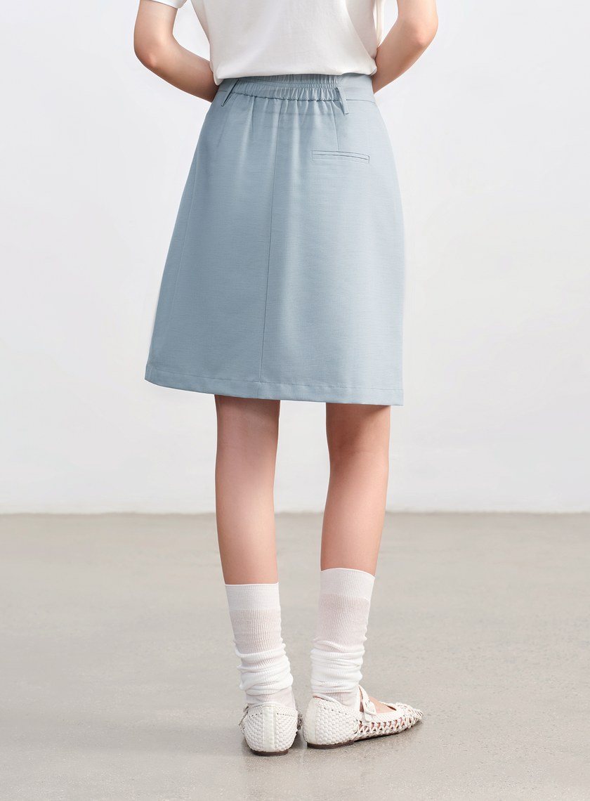 羊毛修身Ａ字裙