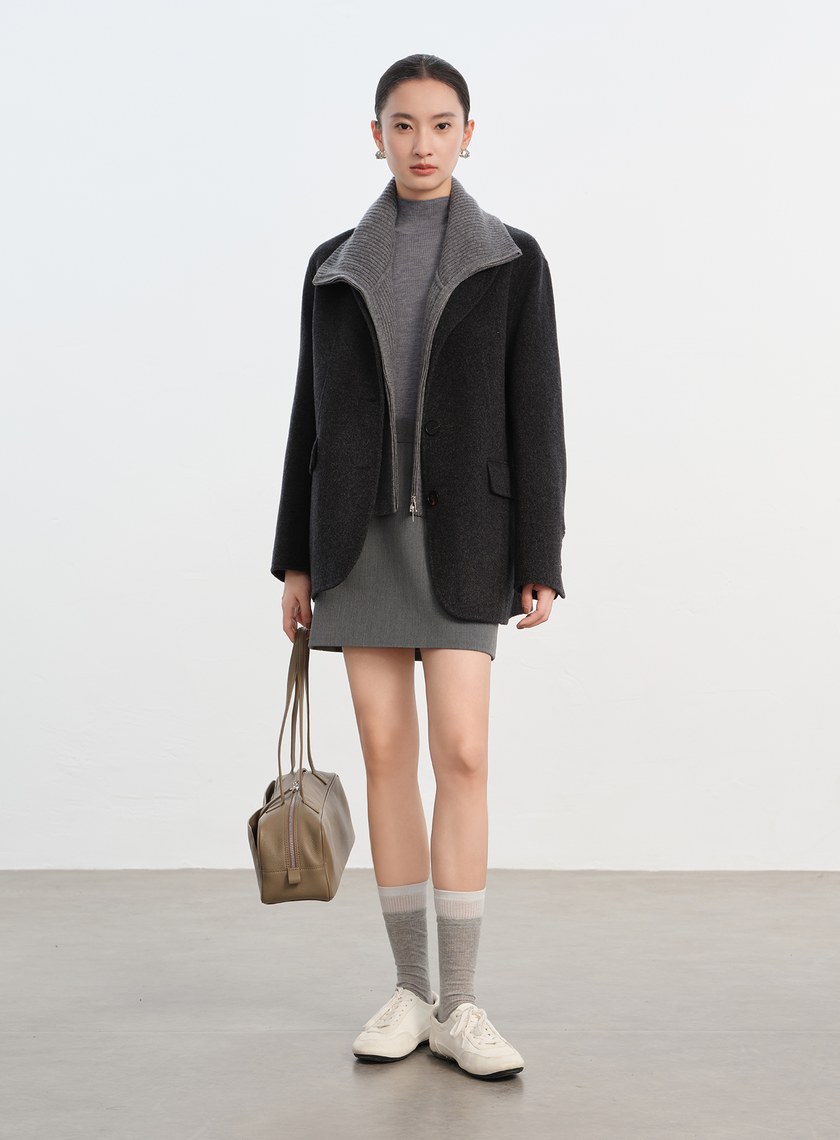 俐落直筒西裝短裙