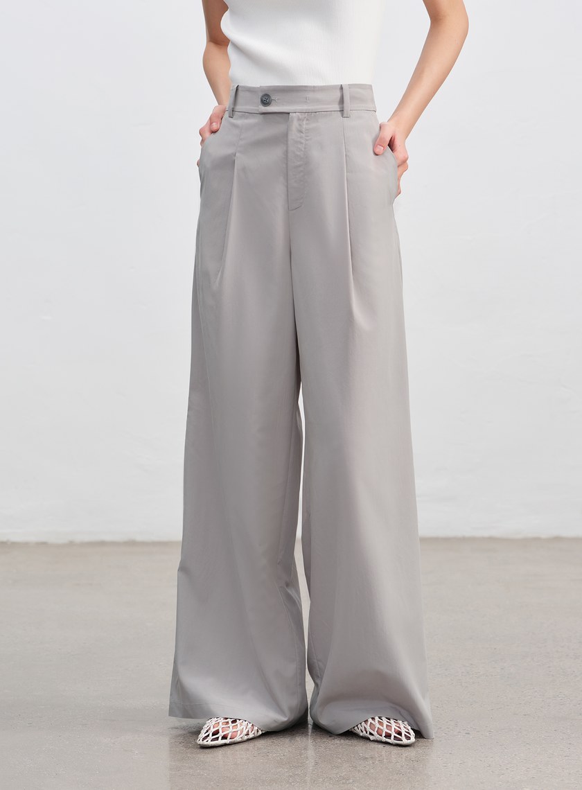 工裝涼感天絲寬褲