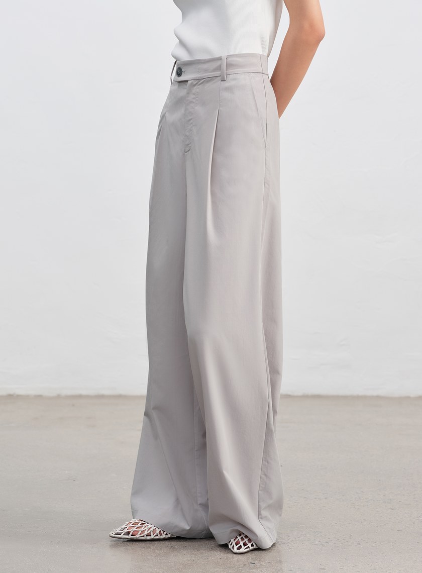 工裝涼感天絲寬褲