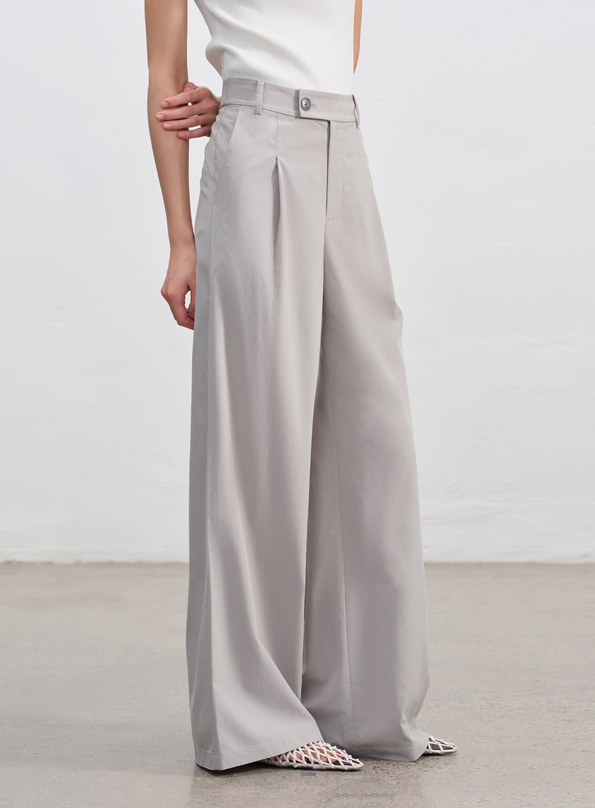 工裝涼感天絲寬褲