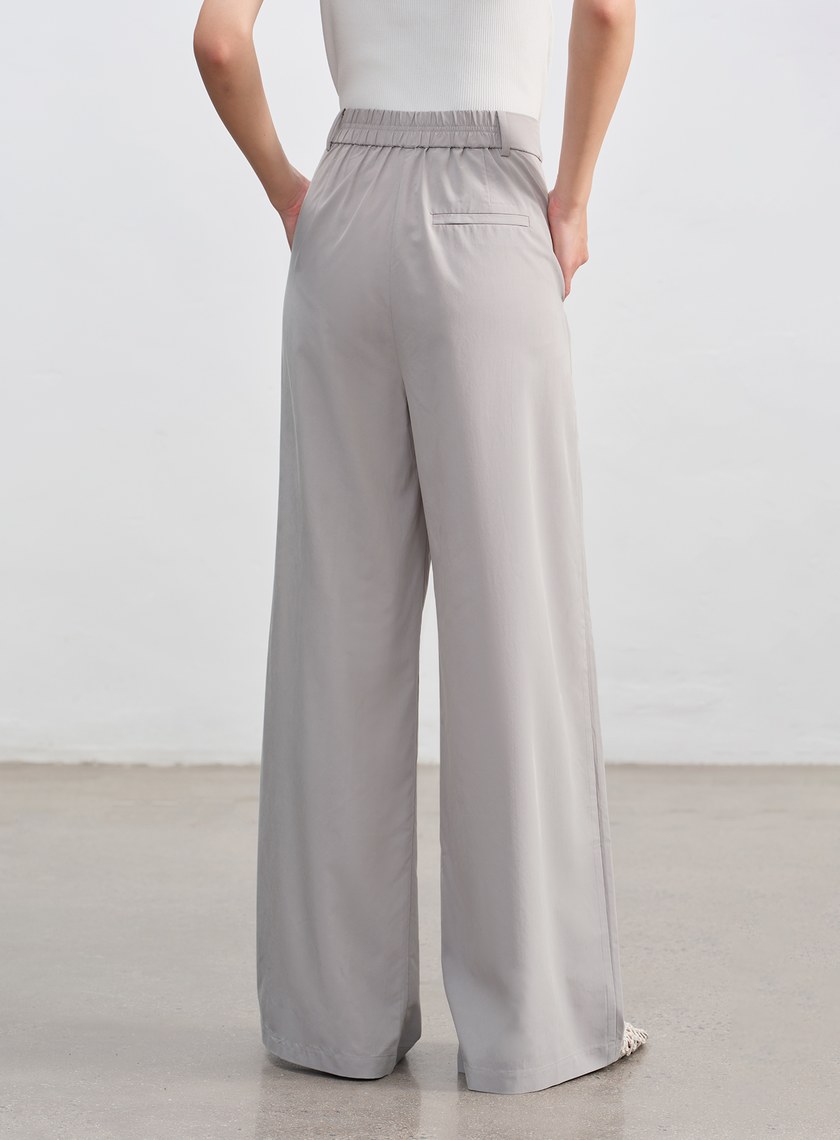 工裝涼感天絲寬褲