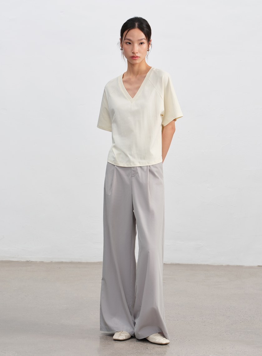 工裝涼感天絲寬褲