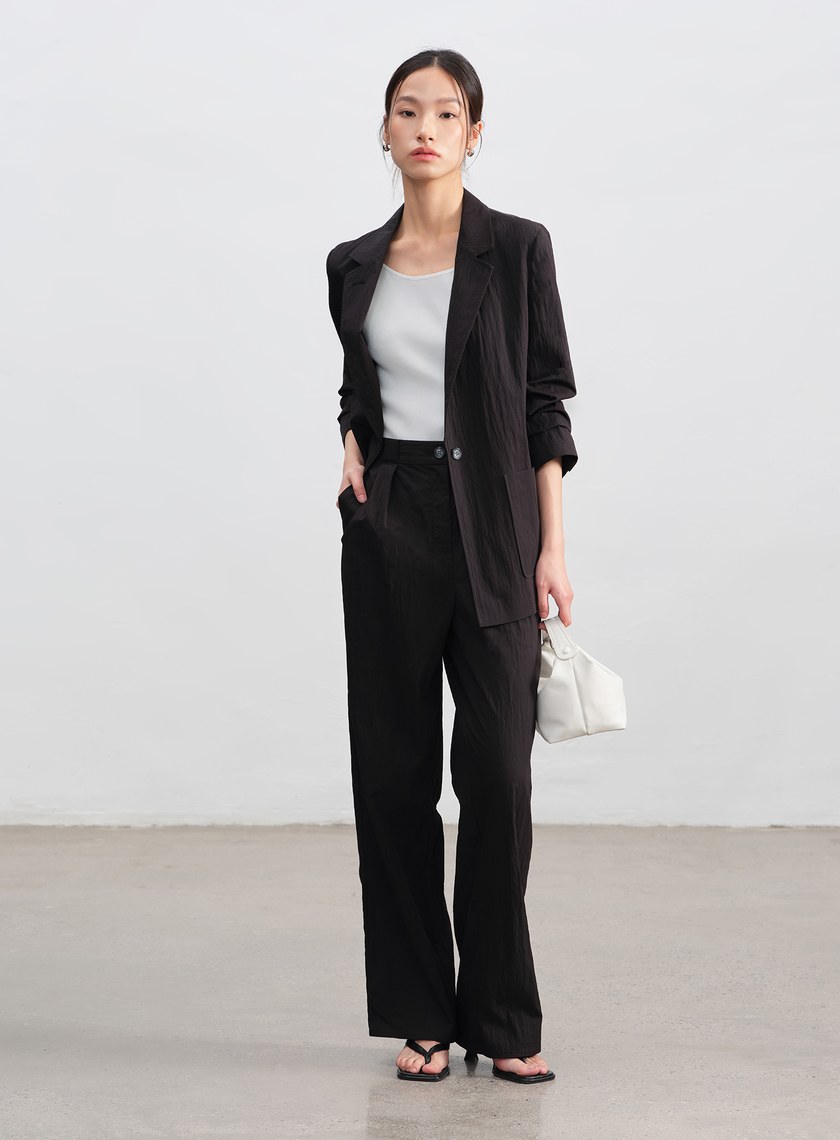 肌理感棉質西裝褲