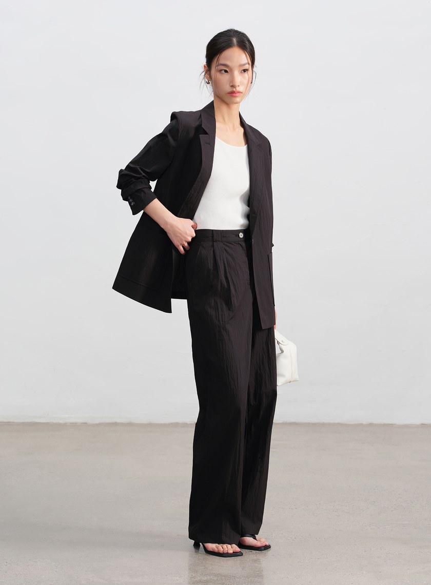 肌理感棉質西裝褲