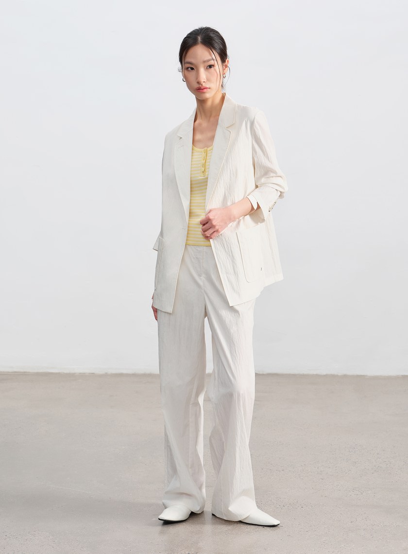 肌理感棉質西裝褲