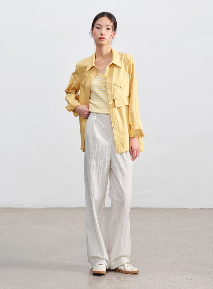 肌理感棉質西裝褲