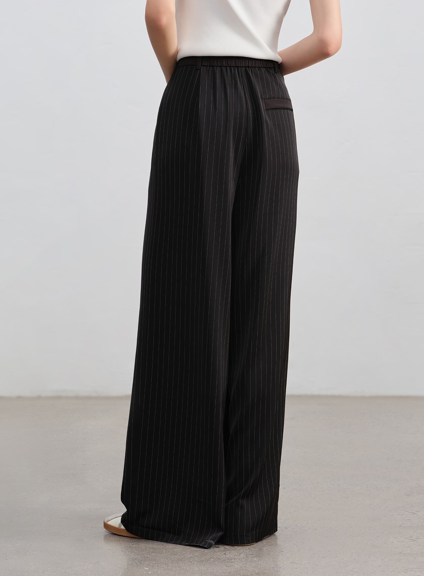 條紋修身西裝褲