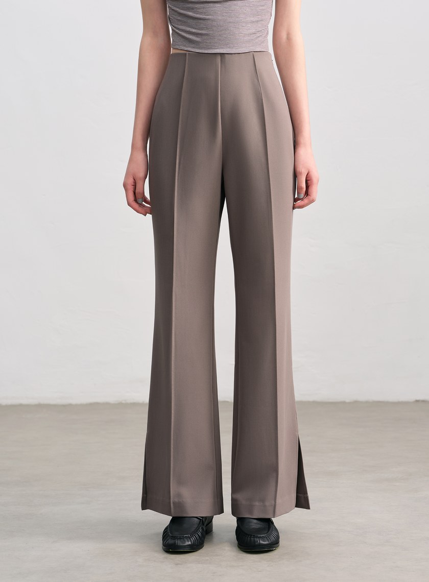 復古側開衩喇叭褲