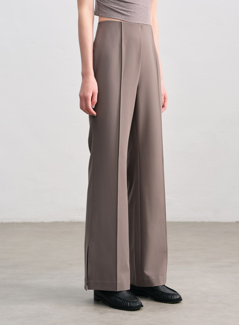 復古側開衩喇叭褲