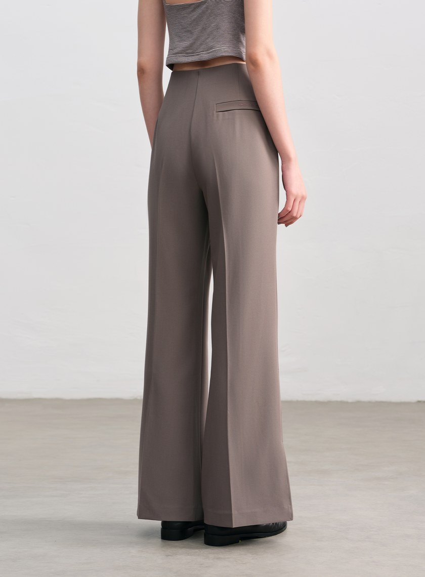 復古側開衩喇叭褲