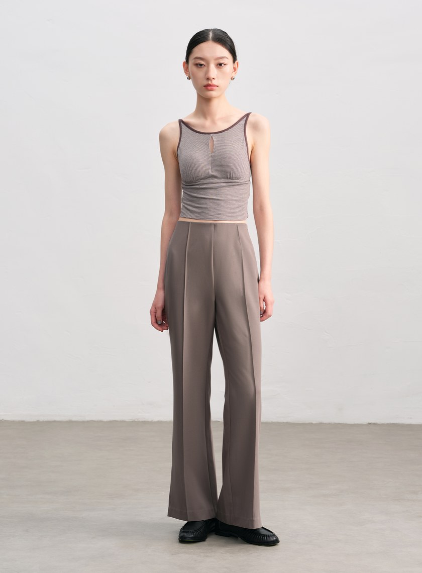 復古側開衩喇叭褲