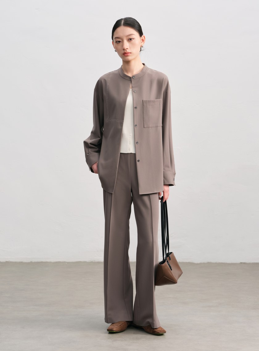 復古側開衩喇叭褲