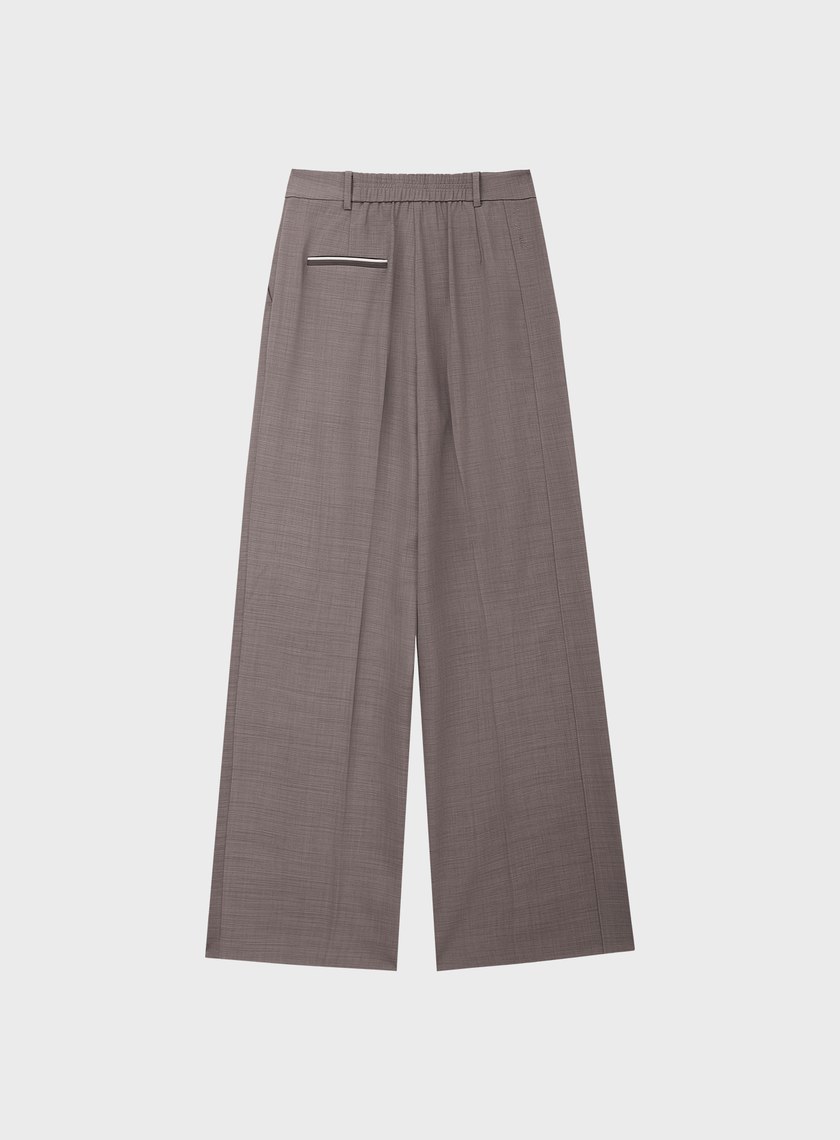 經典麂皮拼接西裝褲