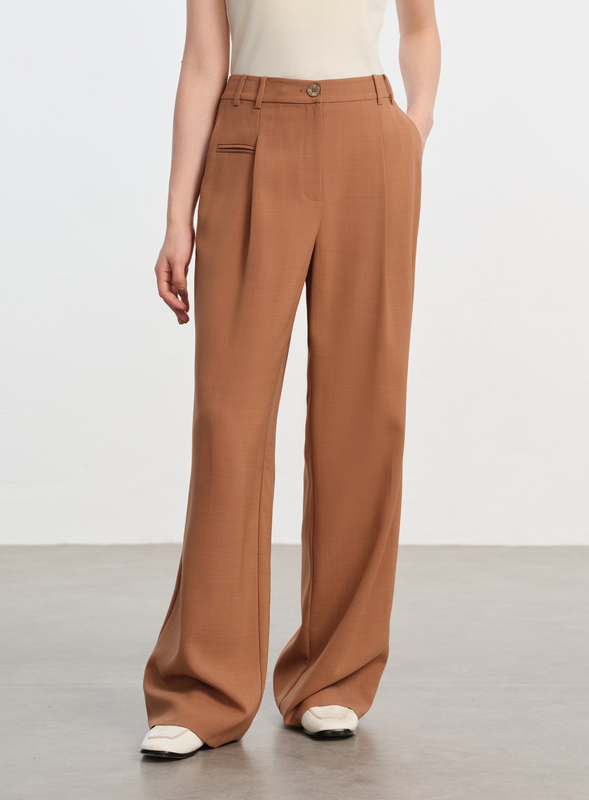 經典麂皮拼接西裝褲