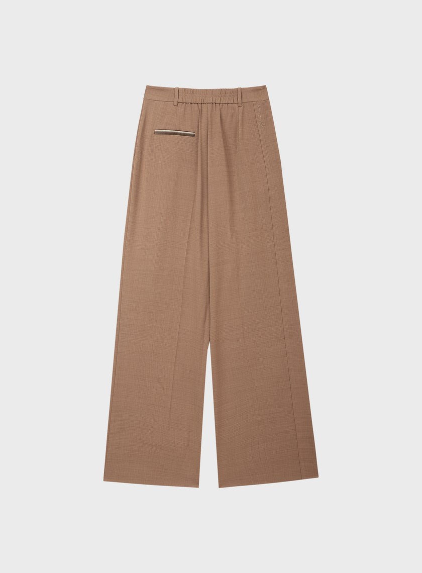 經典麂皮拼接西裝褲