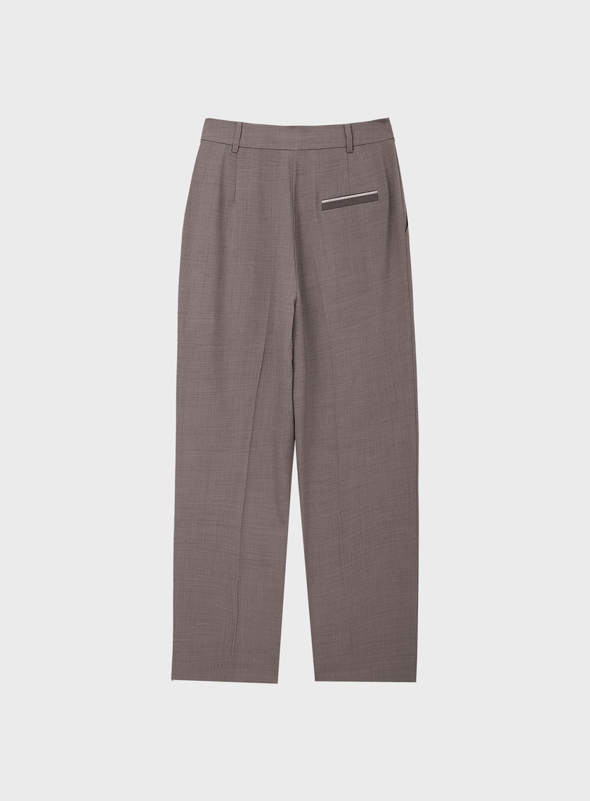 經典麂皮拼接九分褲