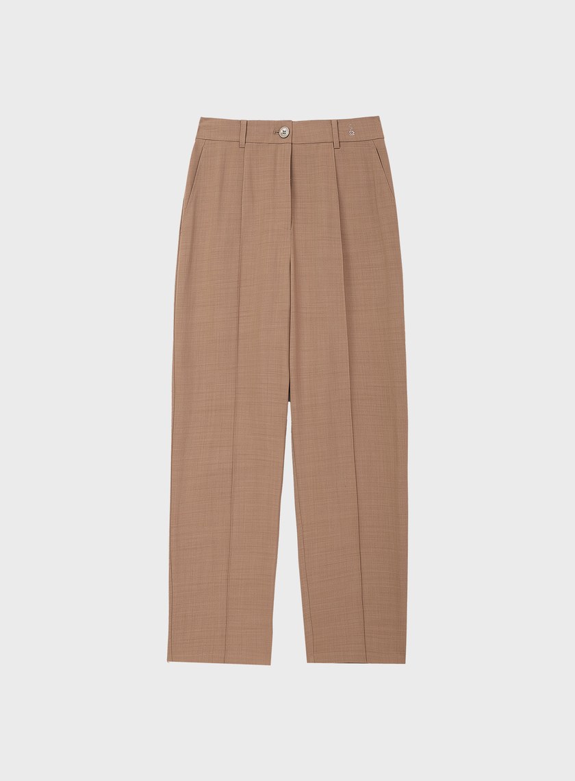 經典麂皮拼接九分褲