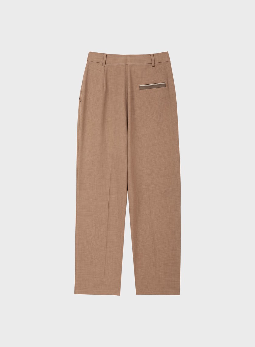 經典麂皮拼接九分褲