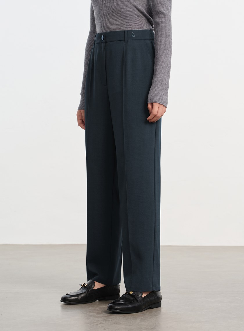 經典麂皮拼接九分褲