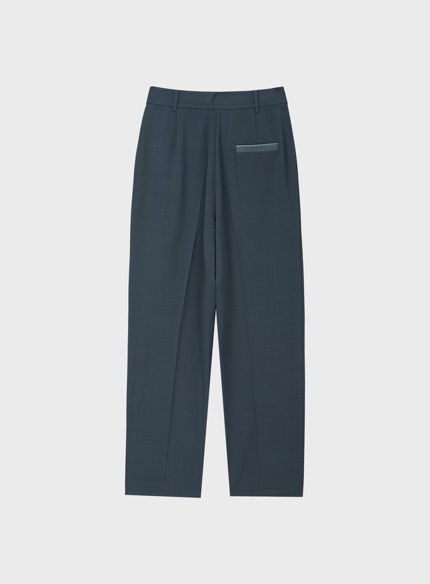 經典麂皮拼接九分褲