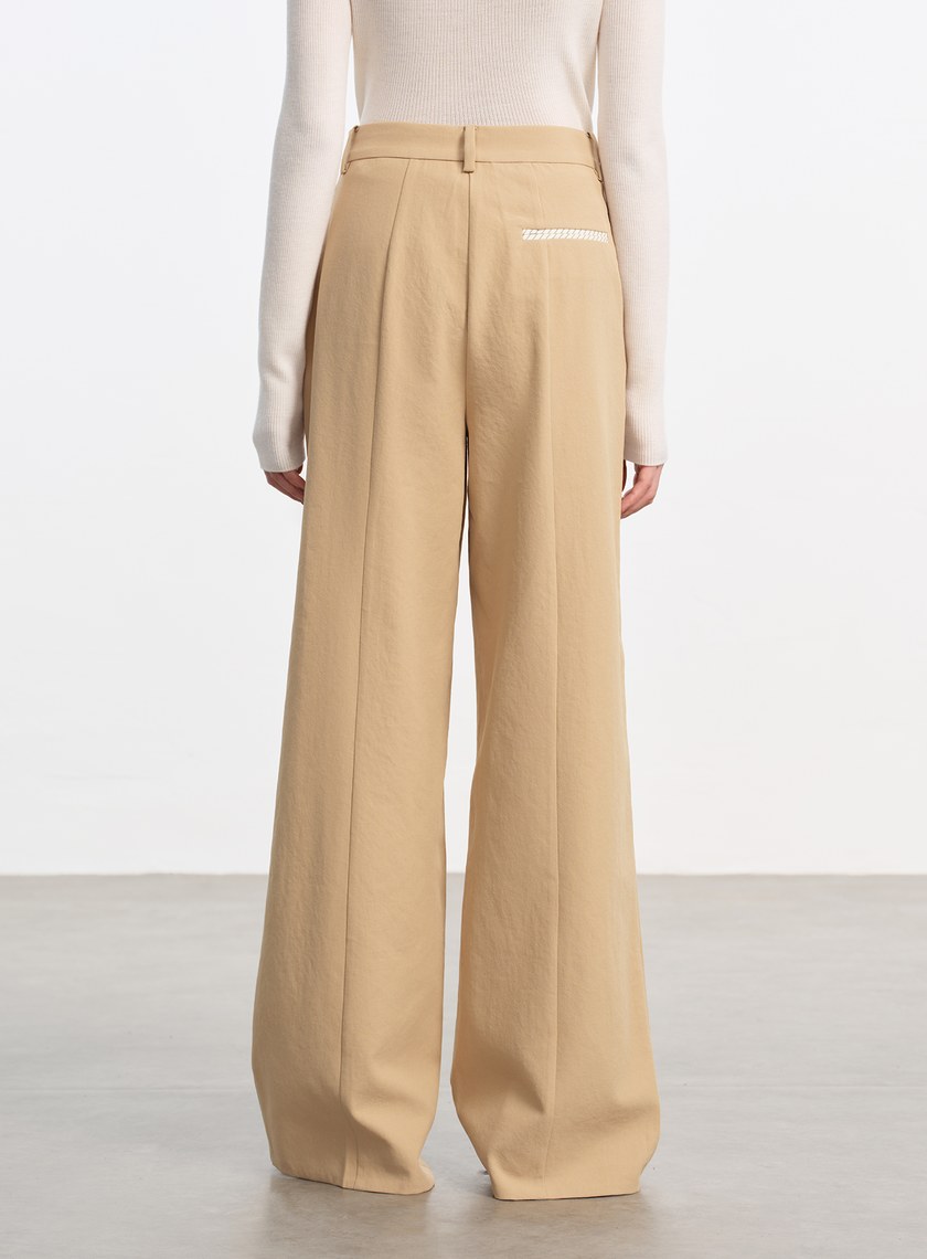 輕盈中空紗直筒褲