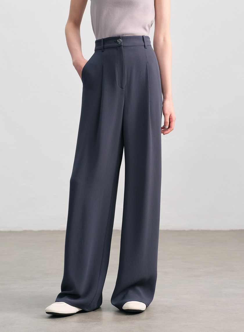 垂感醋酸修身西裝褲