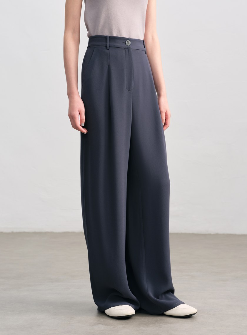 垂感醋酸修身西裝褲