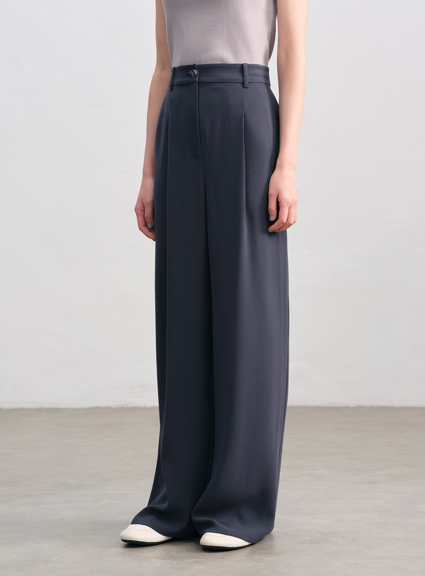 垂感醋酸修身西裝褲