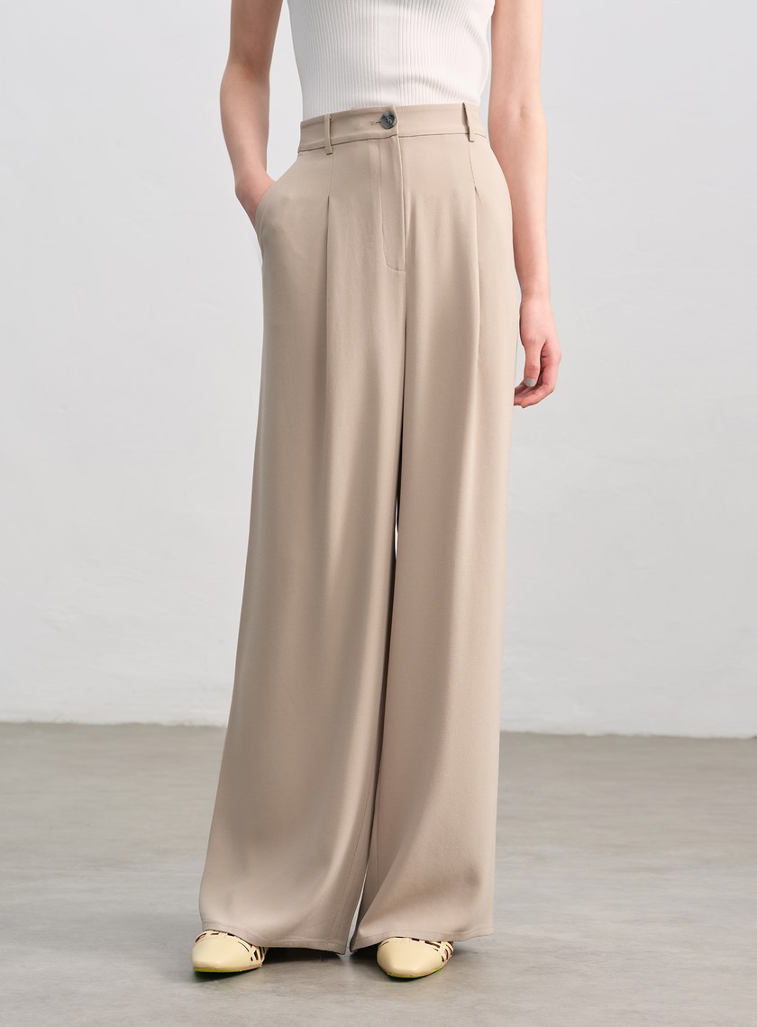 垂感醋酸修身西裝褲