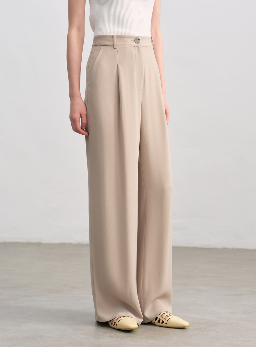 垂感醋酸修身西裝褲