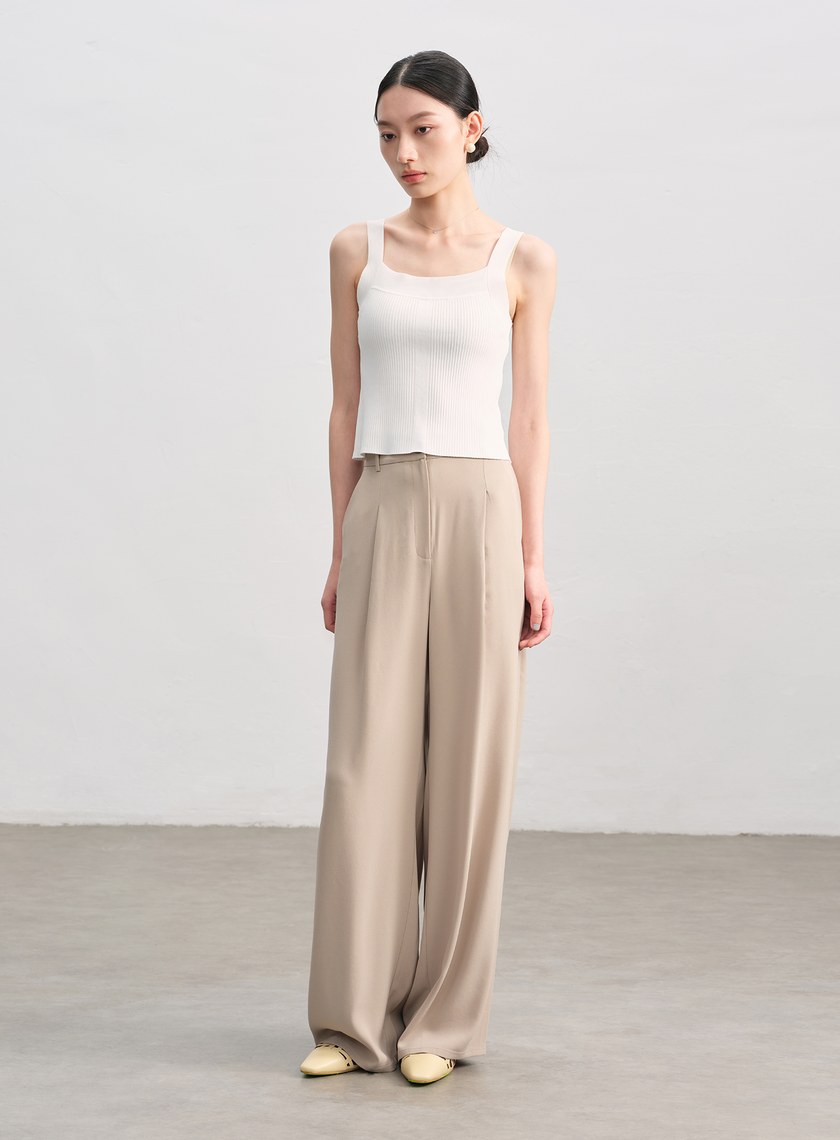 垂感醋酸修身西裝褲