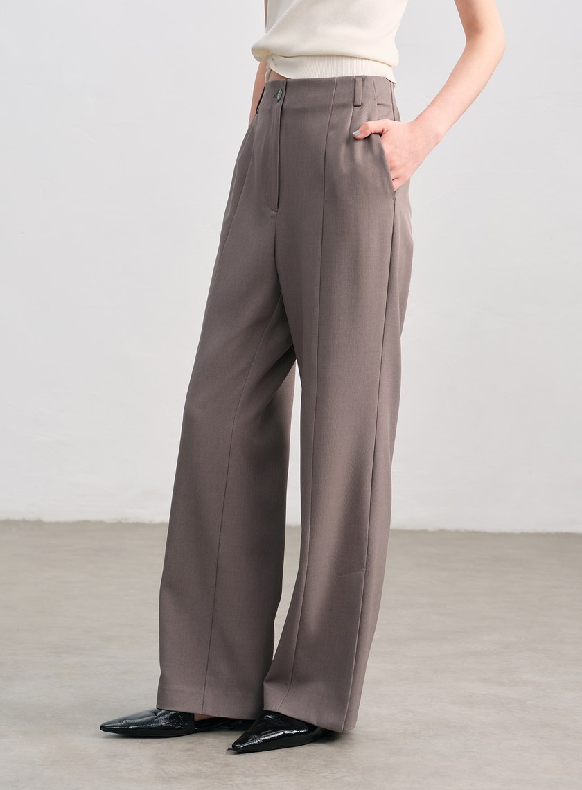 率性無腰頭直筒褲