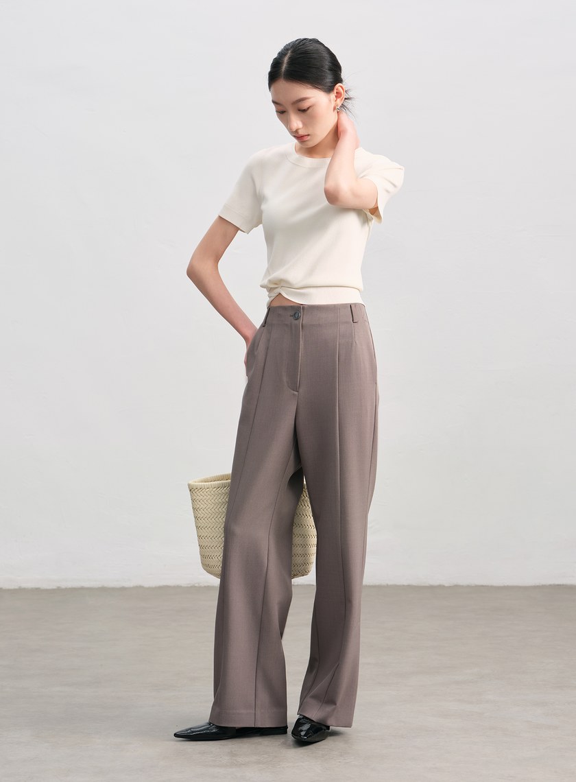 率性無腰頭直筒褲