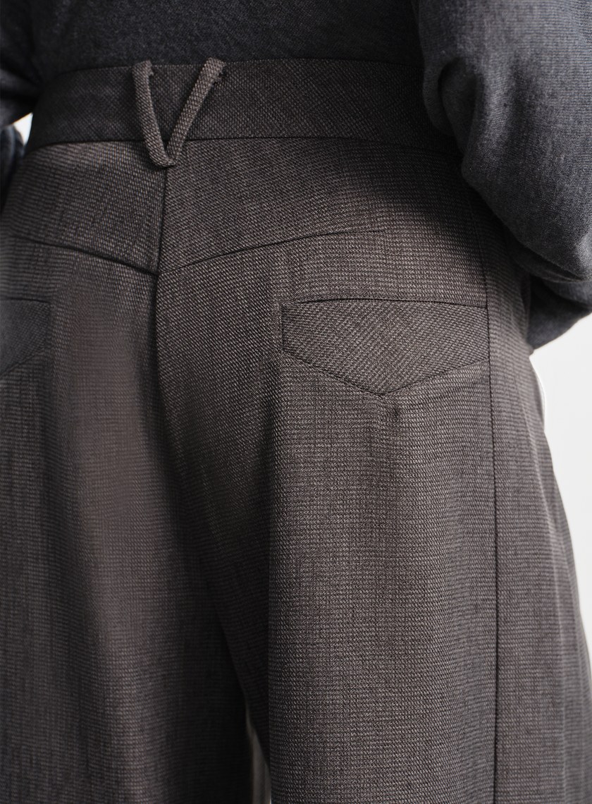 花紗提織工裝彎刀褲