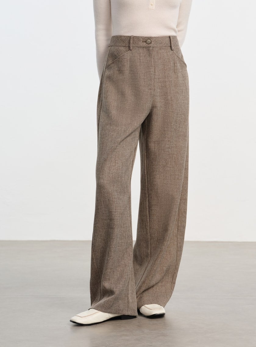 花紗提織工裝彎刀褲