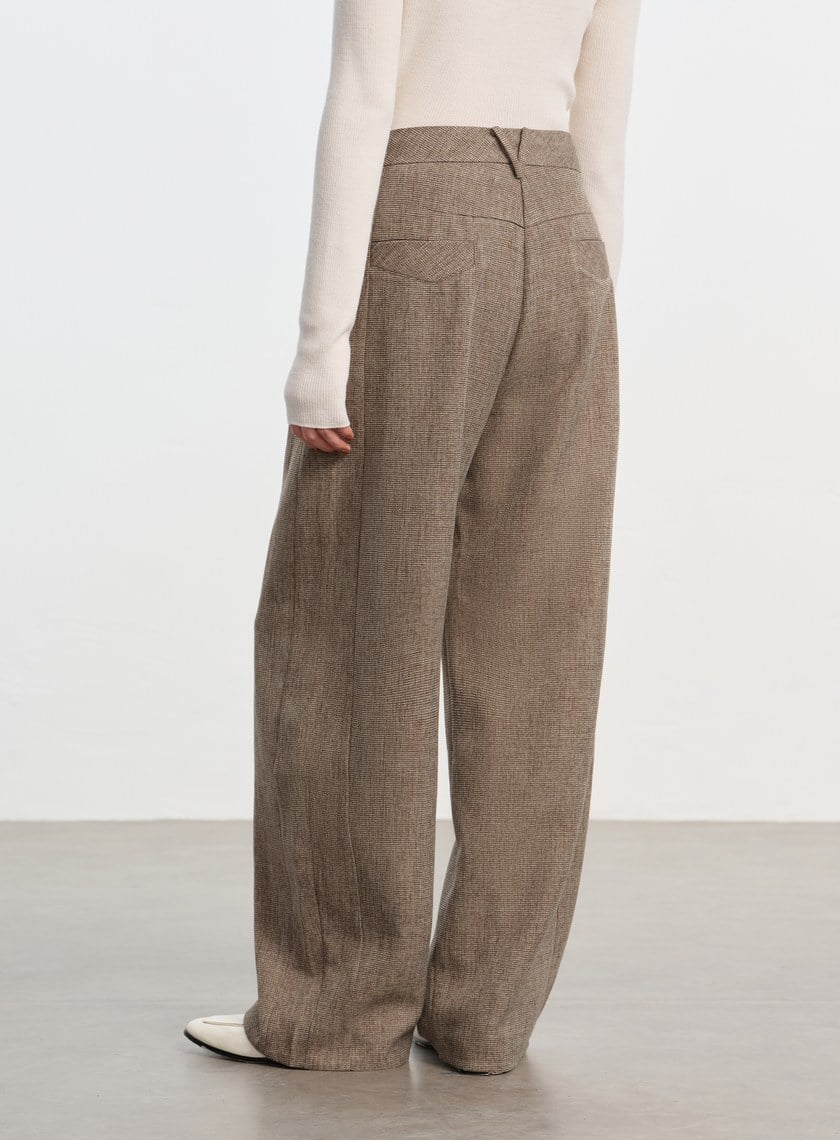 花紗提織工裝彎刀褲