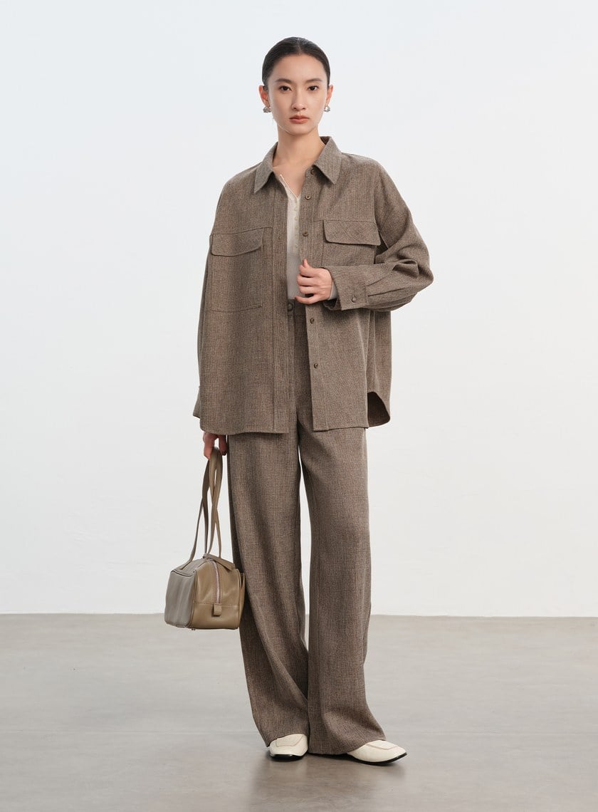 花紗提織工裝彎刀褲