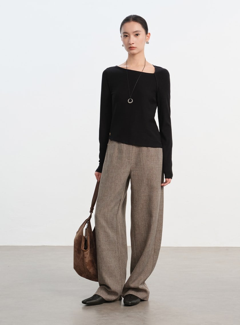 花紗提織工裝彎刀褲