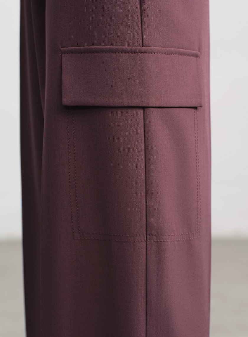 不對稱工裝闊腿褲